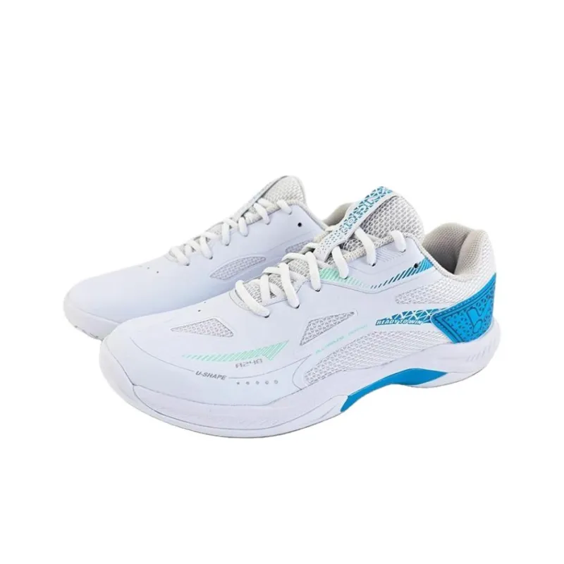 VICTOR Cushioned Slip Resistant Low Top Badminton Shoes Unisex White Blue-2