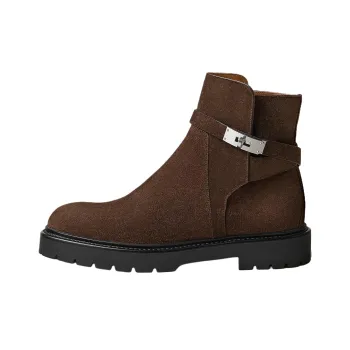 HERMES Jeff Ankle Boots 3.5cm Men's Brown