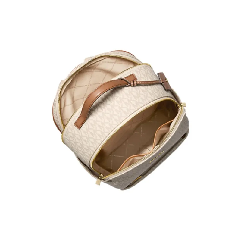 MICHAEL KORS Coated Canvas Backpack Tubas Women's Vanilla & Oak-1