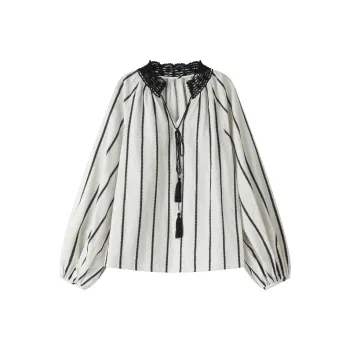 SHUXI Shirts Women's White Ink Elegance