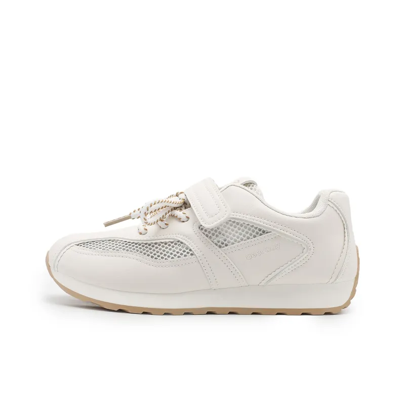 DEERWAY Height Increasing Abrasion Resistant Lightweight Slip Resistant Low Top Casual Shoes Women's Beige-0