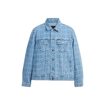 COACH SS25 Denim Jacket Men's Washed Blue