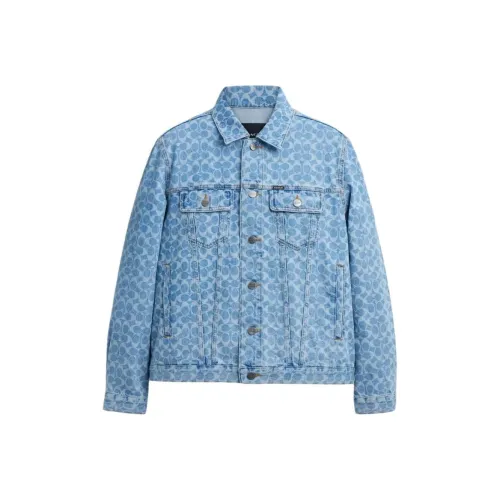 COACH SS25 Denim Jacket Men's Washed Blue