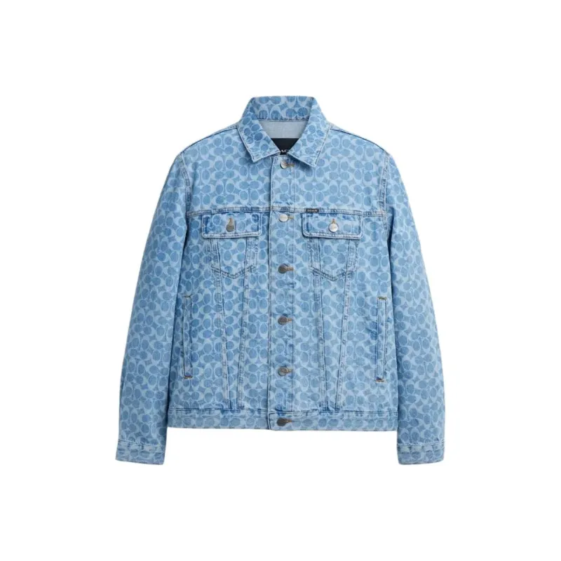 COACH SS25 Denim Jacket Men's Washed Blue-0