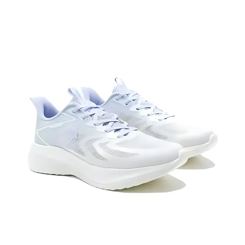 QIAODAN Slip Resistant, Abrasion Resistant, Breathable Low Top Casual City Commute Running Shoes Women's Ivory Purple-3