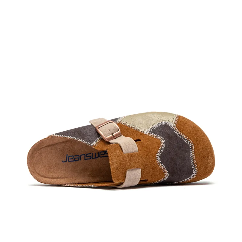 JEANSWEST Cork Sole Quiet, Odor Resistant, Slip Resistant Closed Toe Slippers Unisex-6
