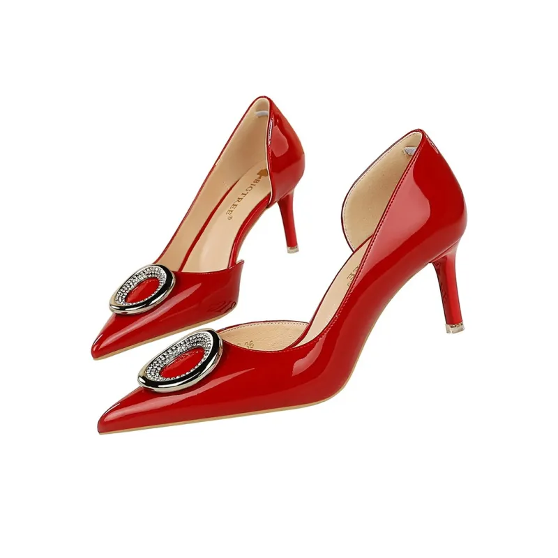 QITUMAUL Slim Heel High Heels Women's-5