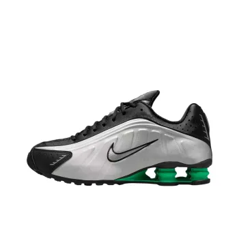 Nike Shox R4 Anti Slip Wear Resistant Low Top Running Shoes Men's Silver Black