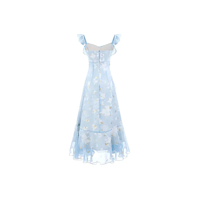 GUOZHEN Slip Dresses Women's Blue-1