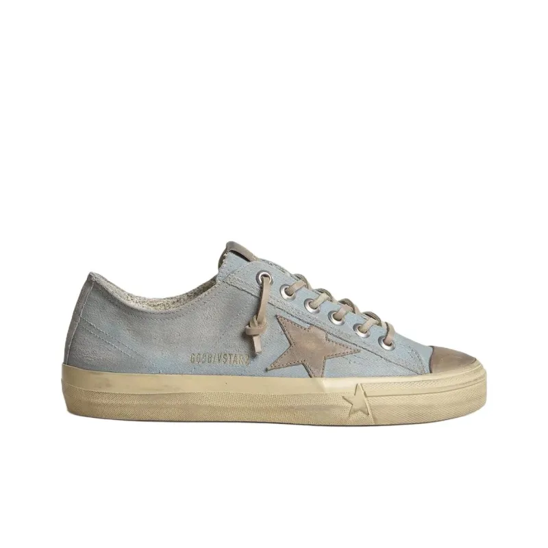Golden Goose V Star Low Top Canvas Shoes Women's Light Blue-1
