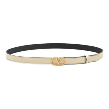 Valentino Calfskin Leather Belts Unisex White 2CM