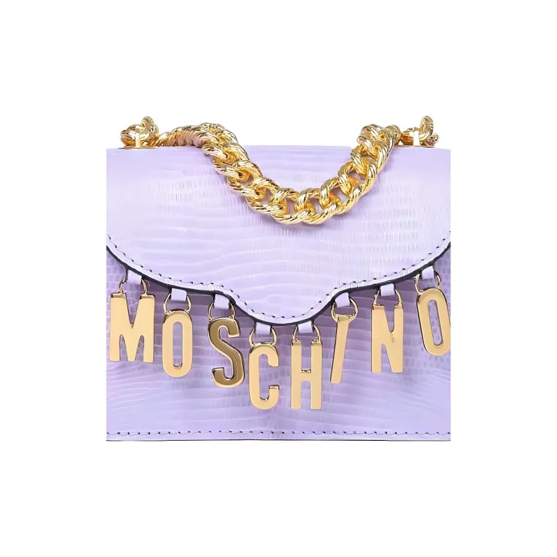 MOSCHINO Calfskin Shoulder Bag Women's Purple-4