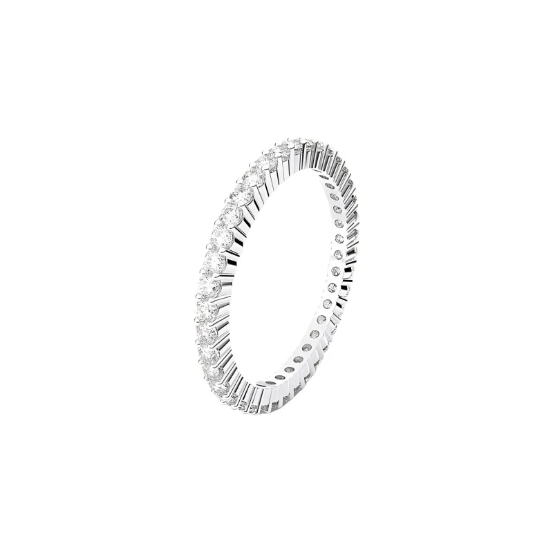 Swarovski Gemstone, Rhodium Plated Rings Unisex Silver-1