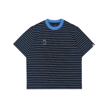 MYSAMESAME T Shirts Unisex Blue Pinstripe