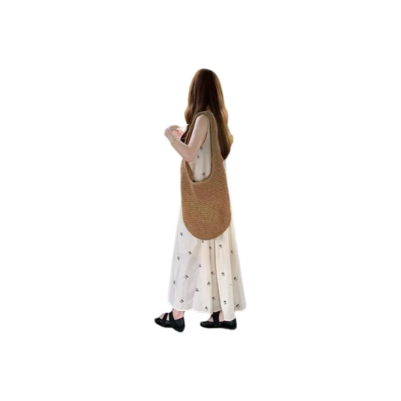 Dior Beauty Sleeveless Dress Women's Apricot-1