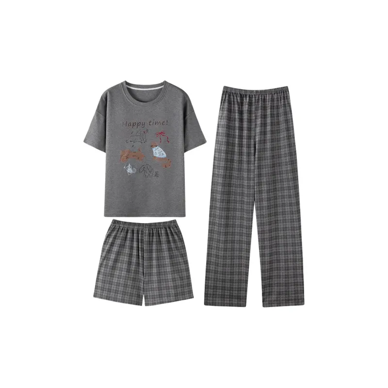 Qiao Ni Tong Pajama Set Women's Three Piece Set-0