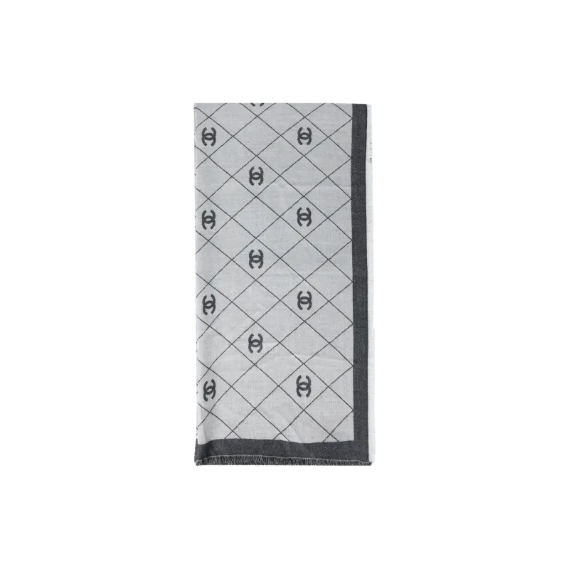 CHANEL - Knit Scarves Unisex Gray-1