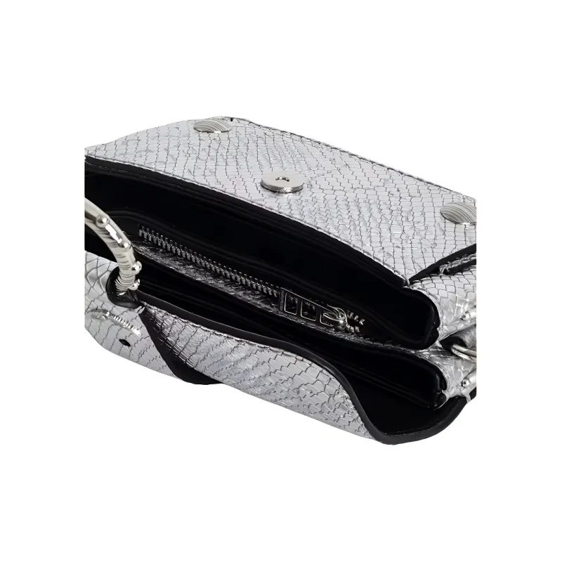 Zadig & Voltaire Calfskin Handbag, Shoulder Bag, Crossbody Bag Mini Women's Silver-2