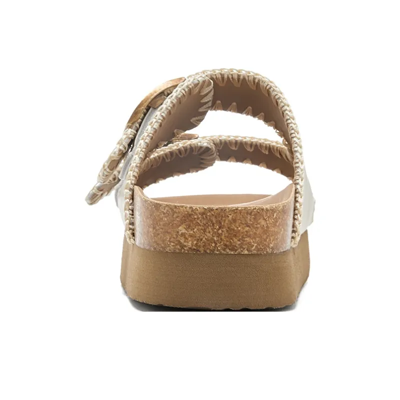 La Chapelle Abrasion Resistant Slide Slippers Women's Beige-4