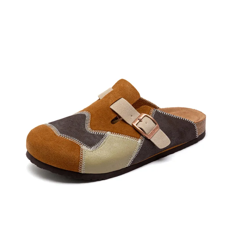 JEANSWEST Cork Sole Quiet, Odor Resistant, Slip Resistant Closed Toe Slippers Unisex-5