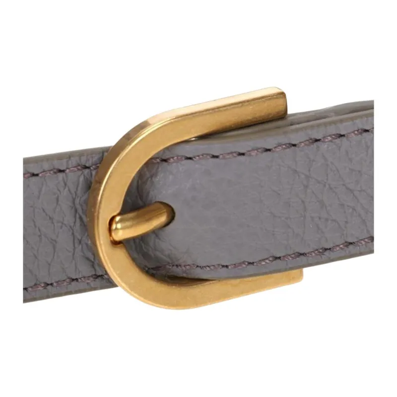 Chloe Marcie Grained Calfskin Saddle Bag Crossbody Shoulder Bag Women's Gray-7
