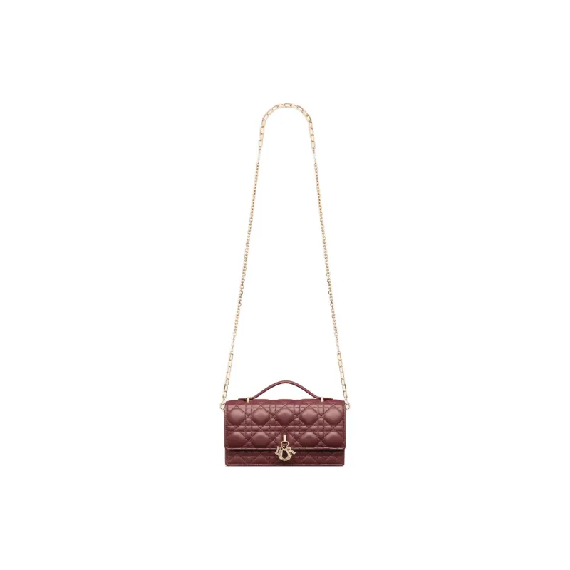 DIOR My Dior Lambskin Shoulder Bag, Crossbody Bag, Handbag Mini Women's Dahlia Red-1
