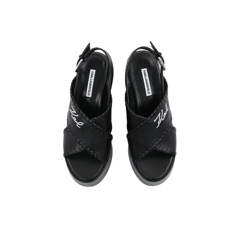 KARL LAGERFELD Wendy One Strap Sandals 12cm Women's Black-3