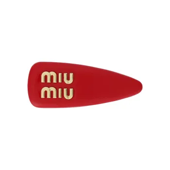 MIU MIU Leather Hair Clips Women's Red