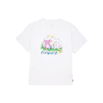 Converse Drop Shoulder Sleeve T Shirt Women's White