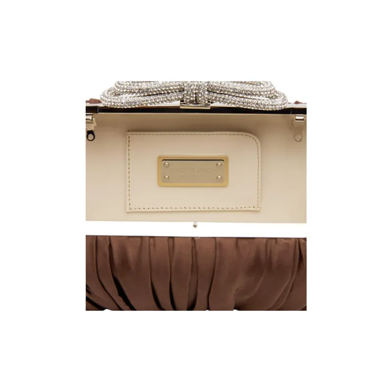 MACH & MACH Satin Clutch Women's Brown-3