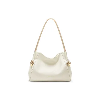 CNOLES Synthetic Leather Shoulder Bag Women's Nestlé White Coffee
