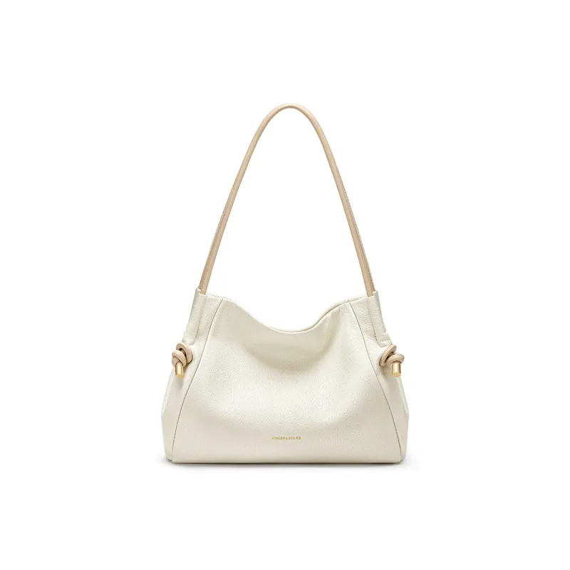 CNOLES Synthetic Leather Shoulder Bag Women's Nestlé Coffee White-0