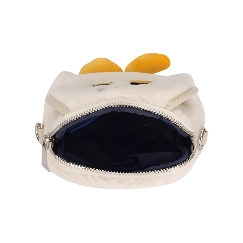 AJIDOU Disney, Collaboration Fabric Shoulder Bag, Crossbody Bag Small Size Women's Ivory White & Yellow-3