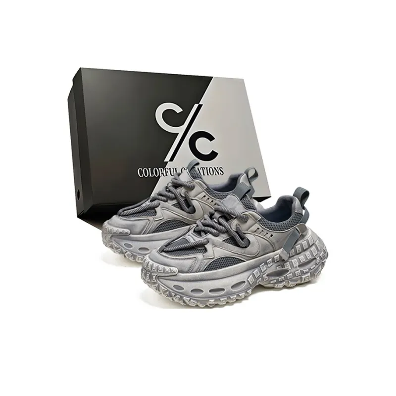 Colorful Creations Cushioning, Slip Resistant, Abrasion Resistant, Height Increasing Low Top Chunky Sneakers Men's-4