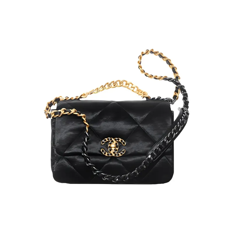 CHANEL 19Bag21K Winter Sheepskin Flap Bag, Shoulder Bag, Crossbody Bag, Handbag Women's Black-2