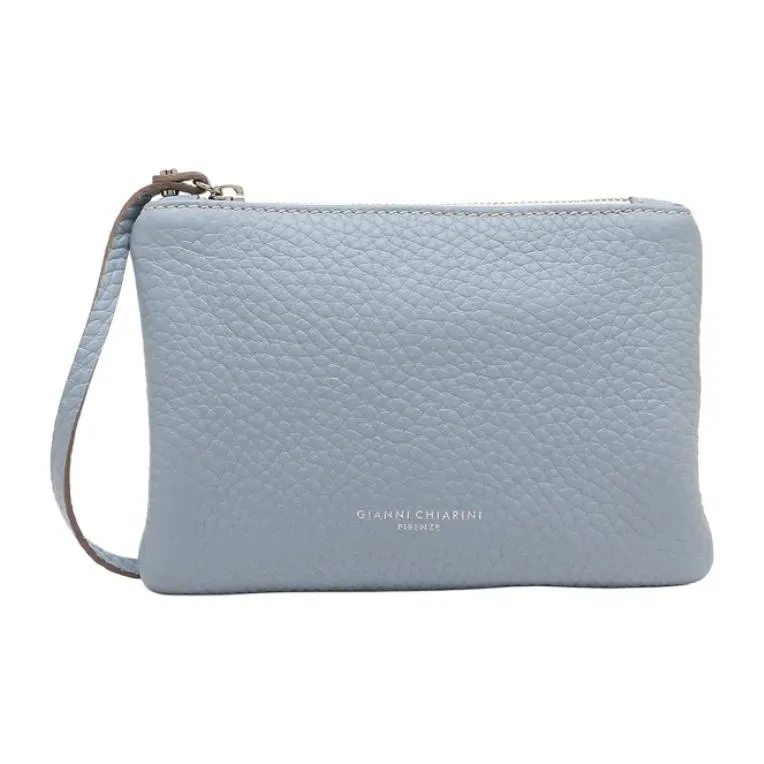 GIANNI CHIARINI Cow Leather Crossbody Bag, Shoulder Bag Women's Blue-6