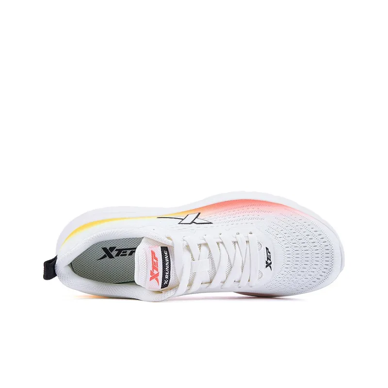 XTEP Running Shoes Men Low Top Sail White, Laser Red, New Neon Orange-2