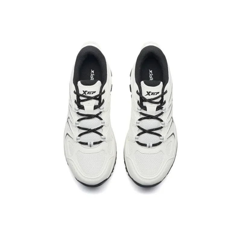 XTEP Shock Absorbers With Slip Resistant And Abrasion Resistant Properties Low Top Hiking Shoes Men's Sail White Black-3