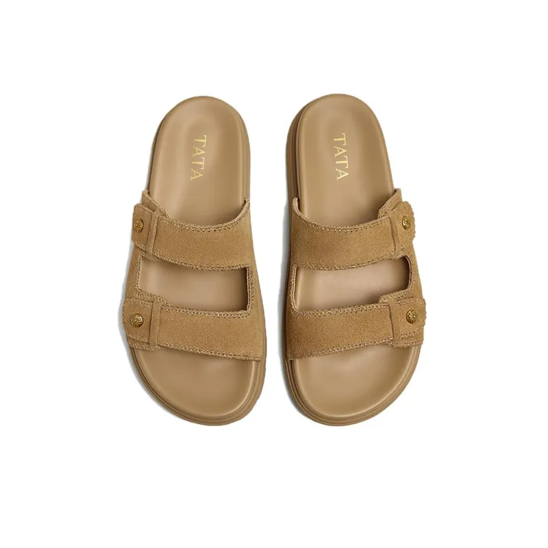 TATA Leather Patchwork Quiet Slide Slippers Women's-6