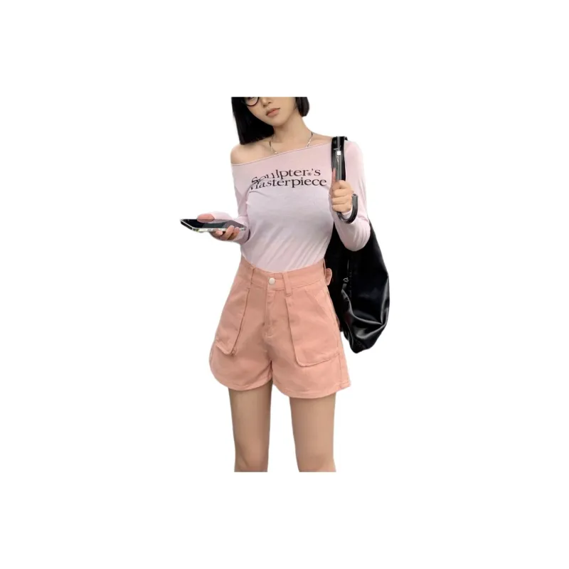 Ordifen Denim Shorts Women's Dirty Pink-0