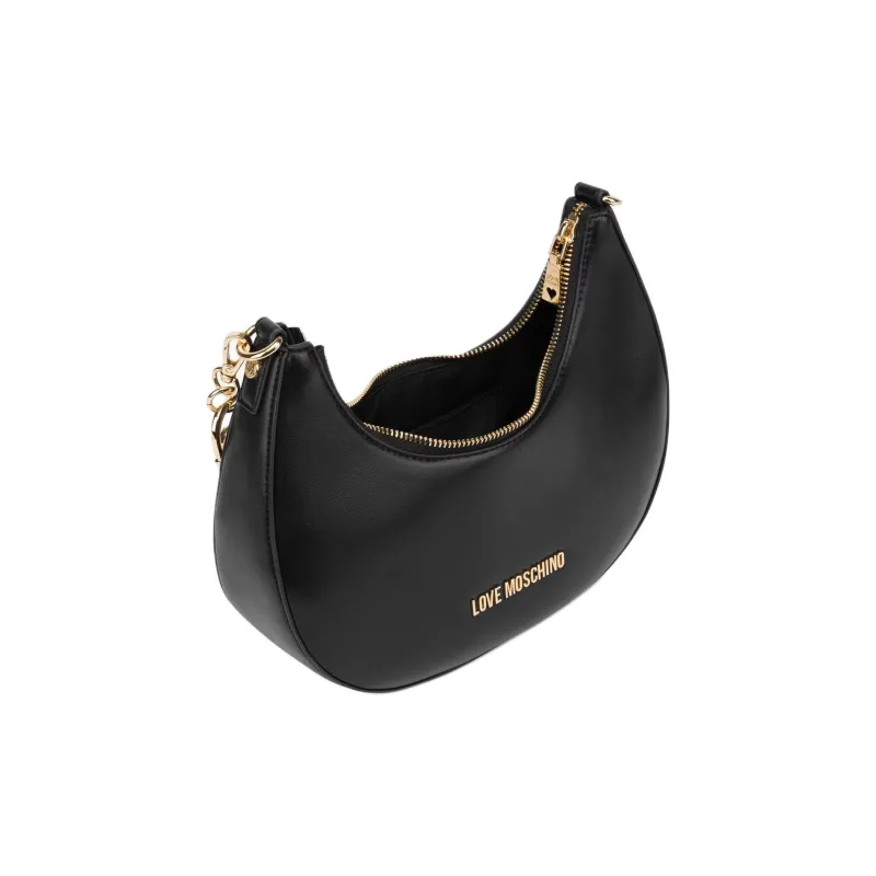 LOVE MOSCHINO Polyurethane Crescent Bag Shoulder Bag Women's Black-2
