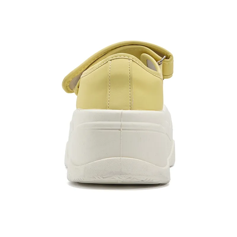 La Chapelle Anti Slip Wear Resistant Low Top Skateboard Shoes Women's Yellow-4