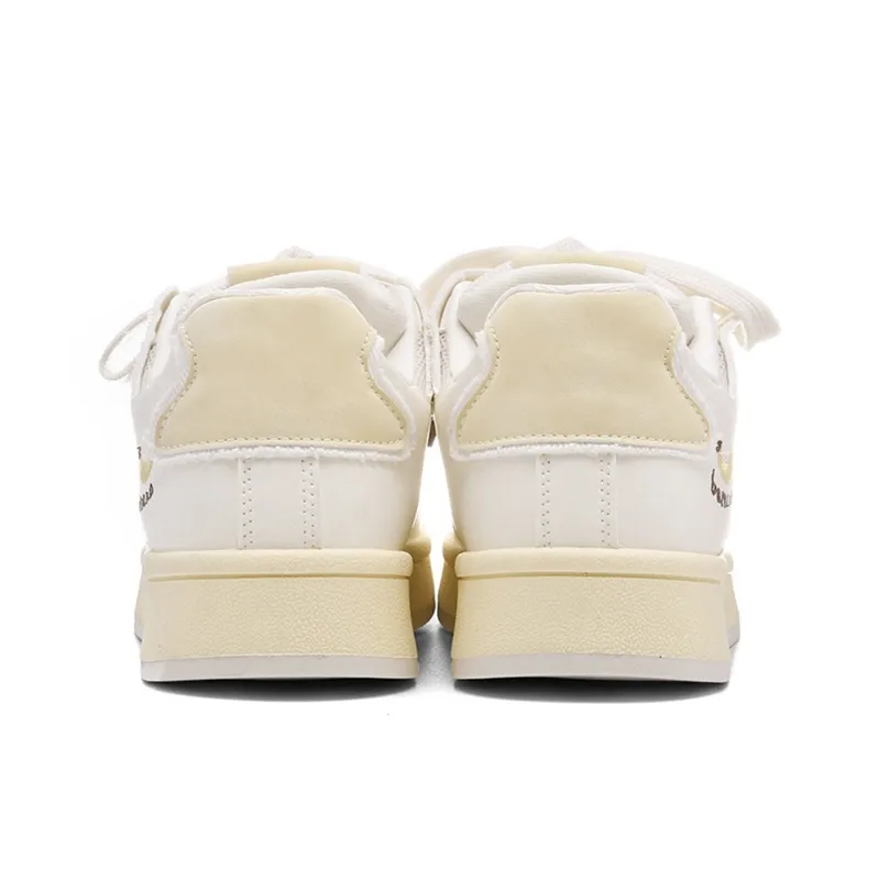 The New Age Family Low Top Skateboard Shoes Women's Beige Yellow-3