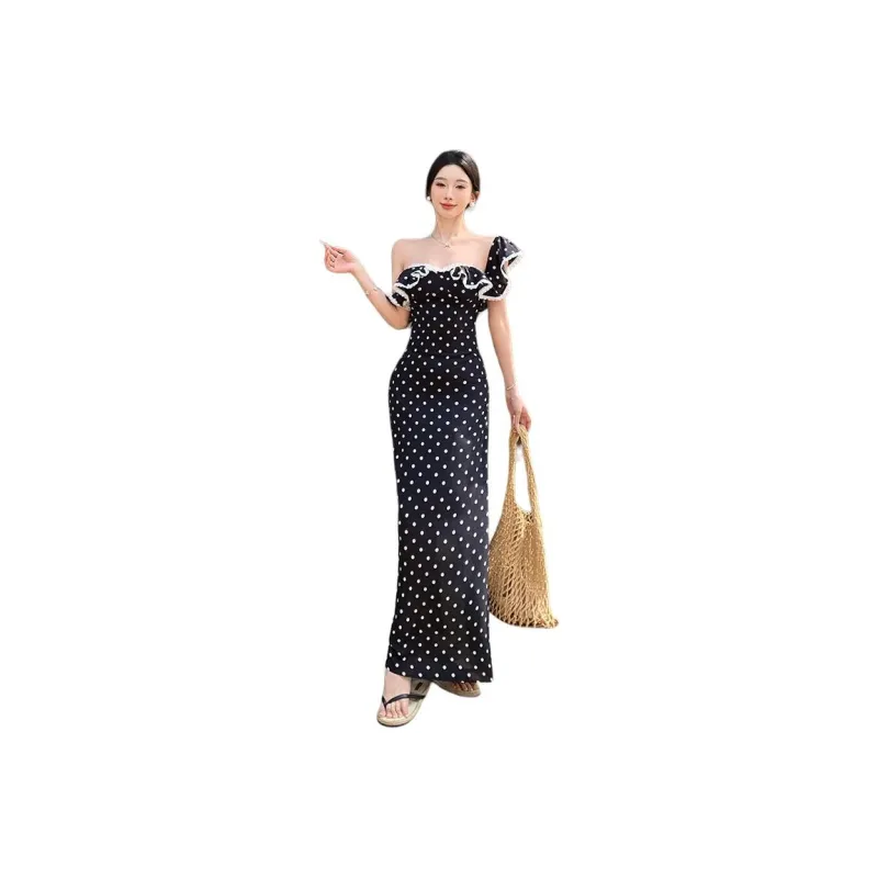 Dior Beauty Slip Dresses Women's Polka Dot Dress-0