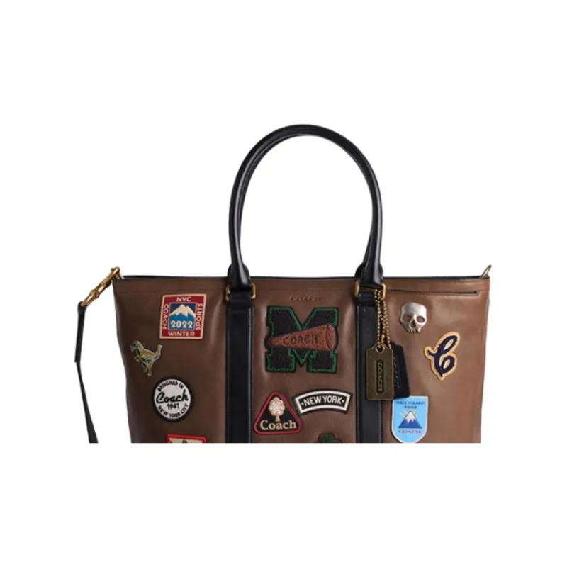 COACH Cow Leather Tote Bag, Shopping Bag, Shoulder Bag, Handbag Tubas Women's Cigar-3