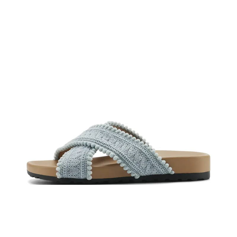 FIVE PLUS Rubber Sole Woven Slip Resistant Abrasion Resistant Slide Slippers Women's-12