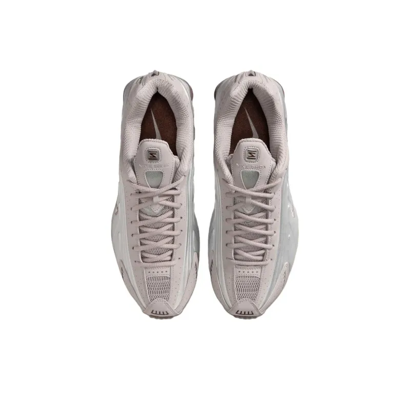 Nike Shox R4 Anti Slip Wear Resistant Low Top Running Shoes Men's Silver Gray-2