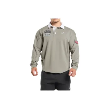 GYMSHARK Rugby Shirt Polo Shirt Men's Linen Brown