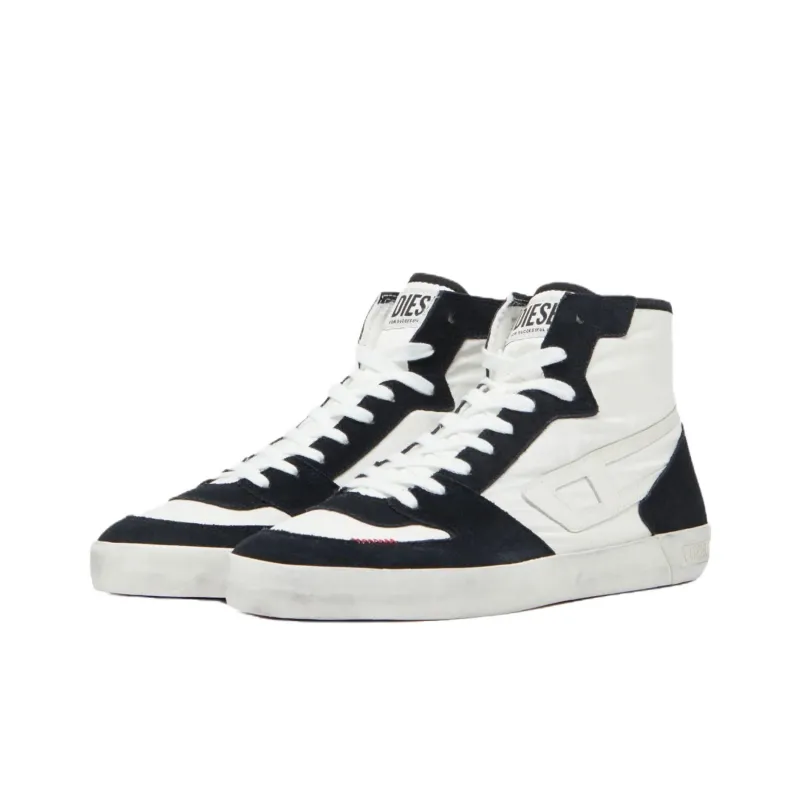 DIESEL S Leroji D 1 High Top Skateboard Shoes Men's Black White-3