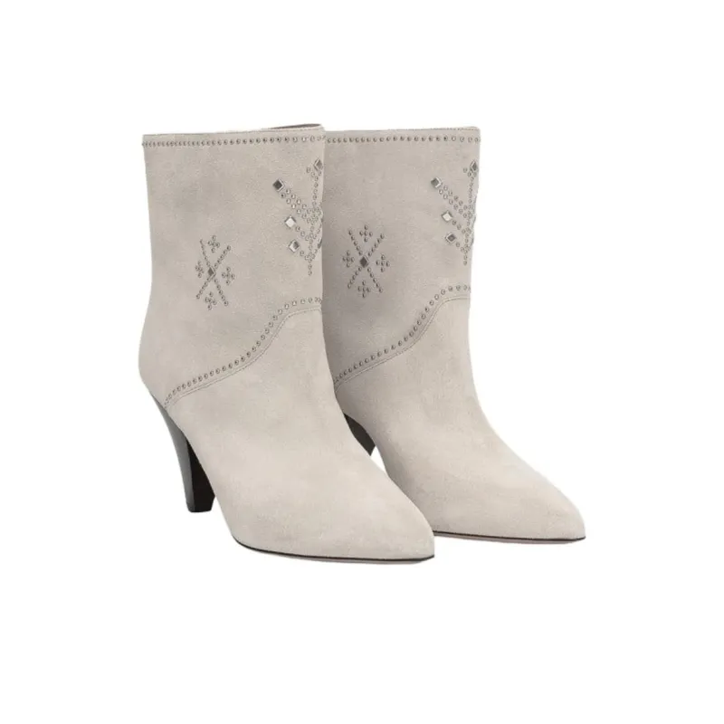 ISABEL MARANT Loline Ankle Boots Women's Greige-1